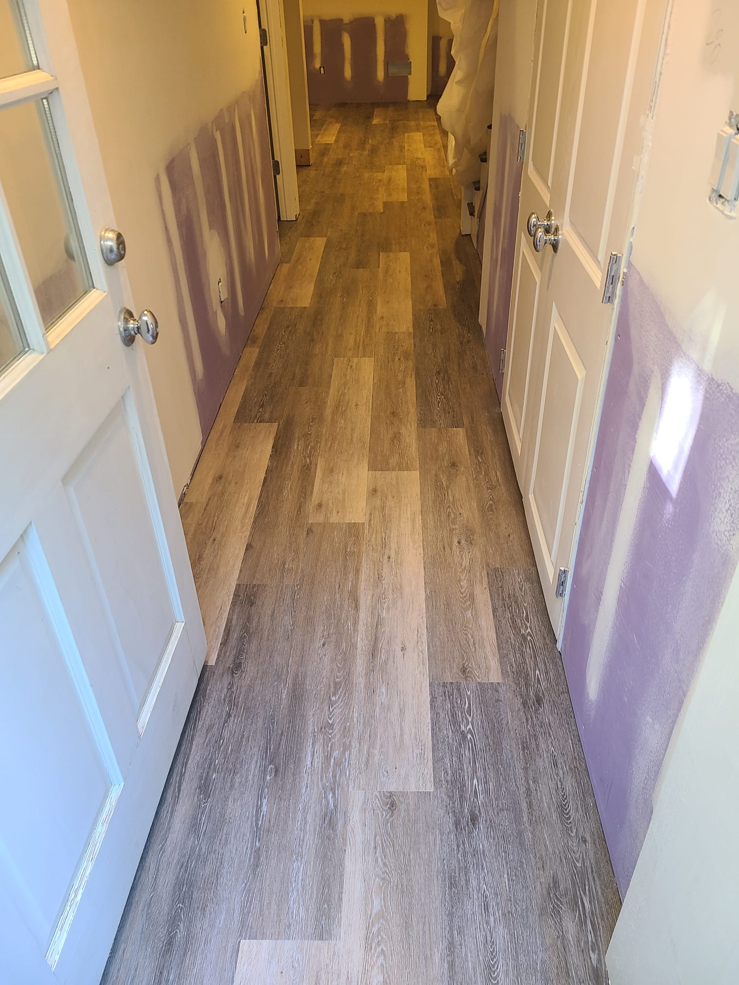 Before hallway flooring project